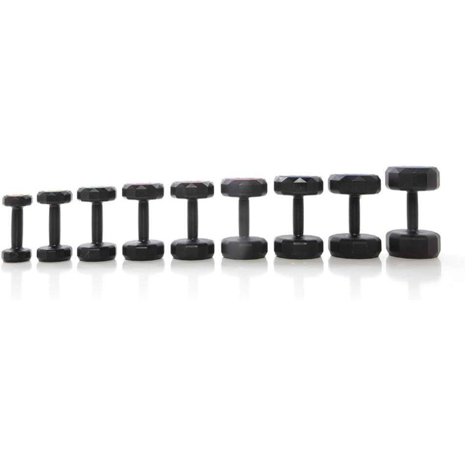 Alt View 4. Power Systems - 12 lb Urethane Cardio Dumbbells, Durable Pair of Fitness Dumbbells w/Non-Rolling Design - Purple.