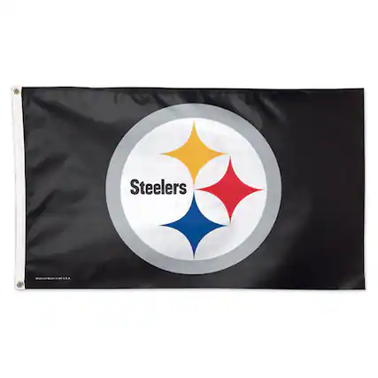 Front. WinCraft - Pittsburgh Steelers Deluxe 3' x 5' Flag - Multicolor.