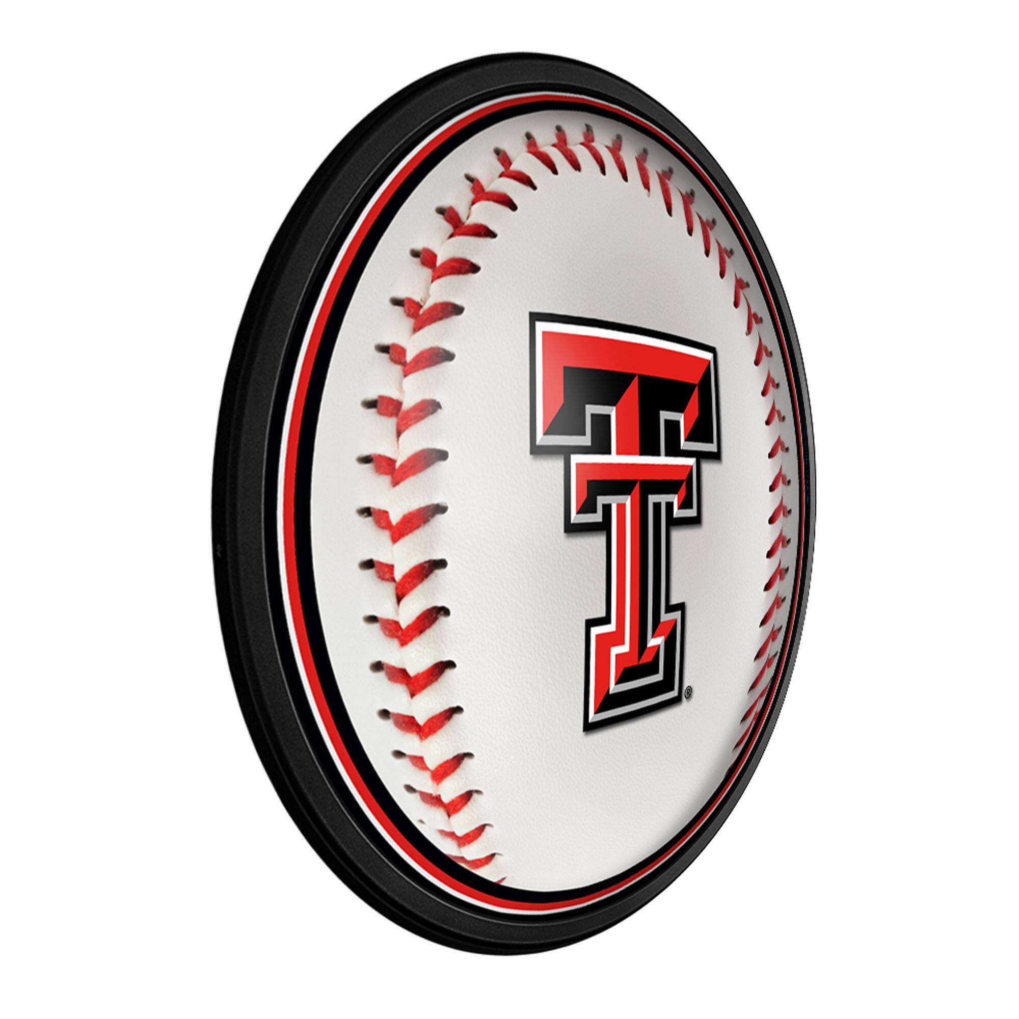 Alt View 1. The Fan-Brand - Texas Tech Red Raiders Baseball 18'' Round Slimline Illuminated Wall Sign - Multicolor.