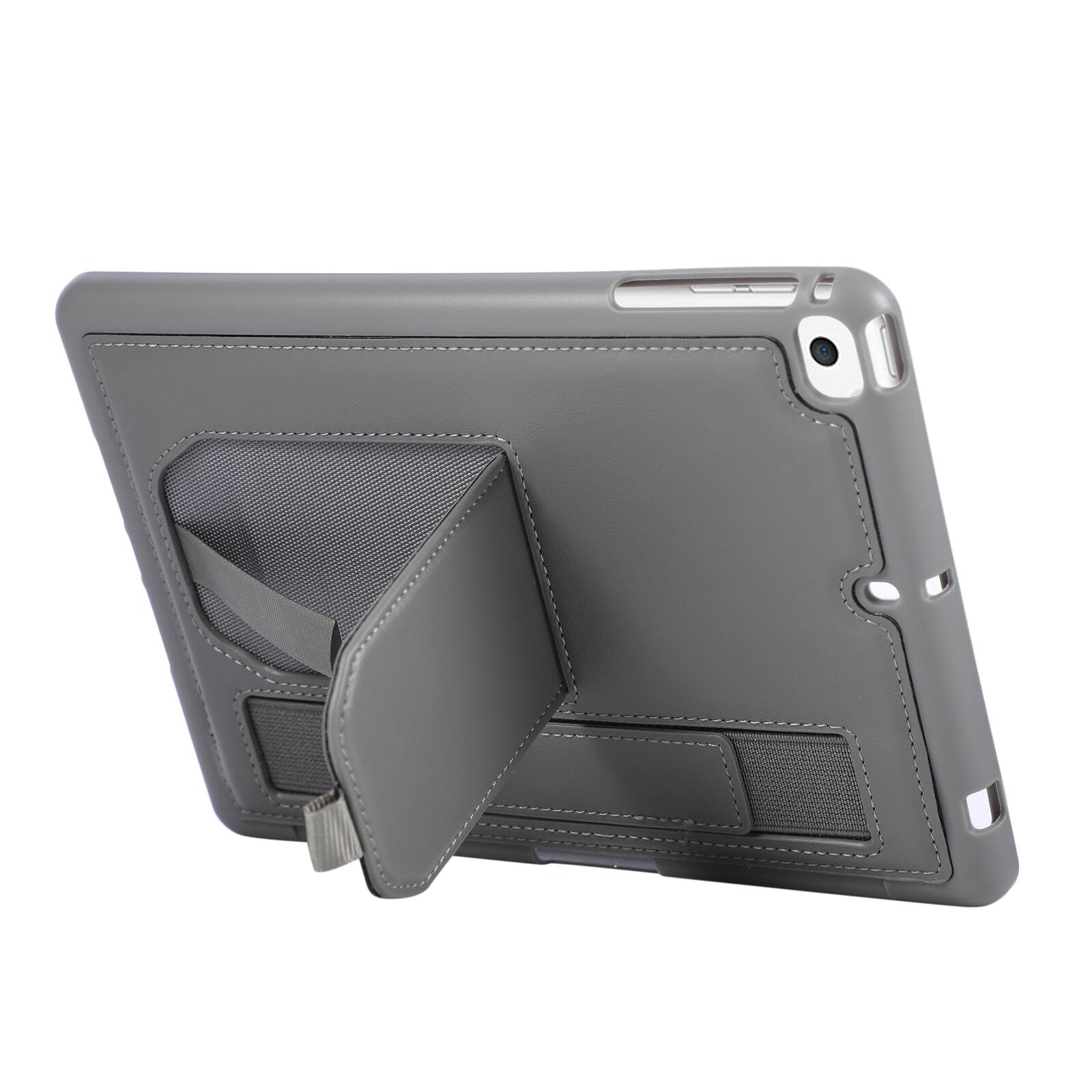 Alt View 1. Dteck - Shockproof Case for Apple iPad mini (5th Generation) 2019 with Hand Strap and Kickstand, PU Leather TPU Protective Cover - Gary.