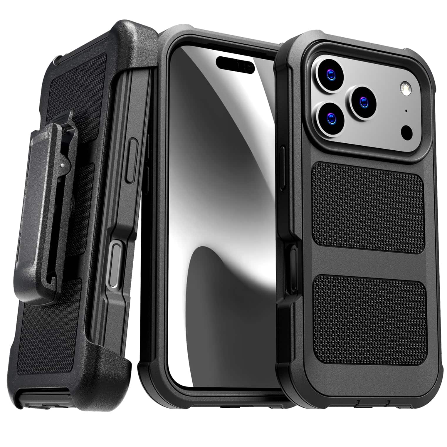RomeTech - Defender Rugged Case for Apple iPhone 17 Pro Max - Black