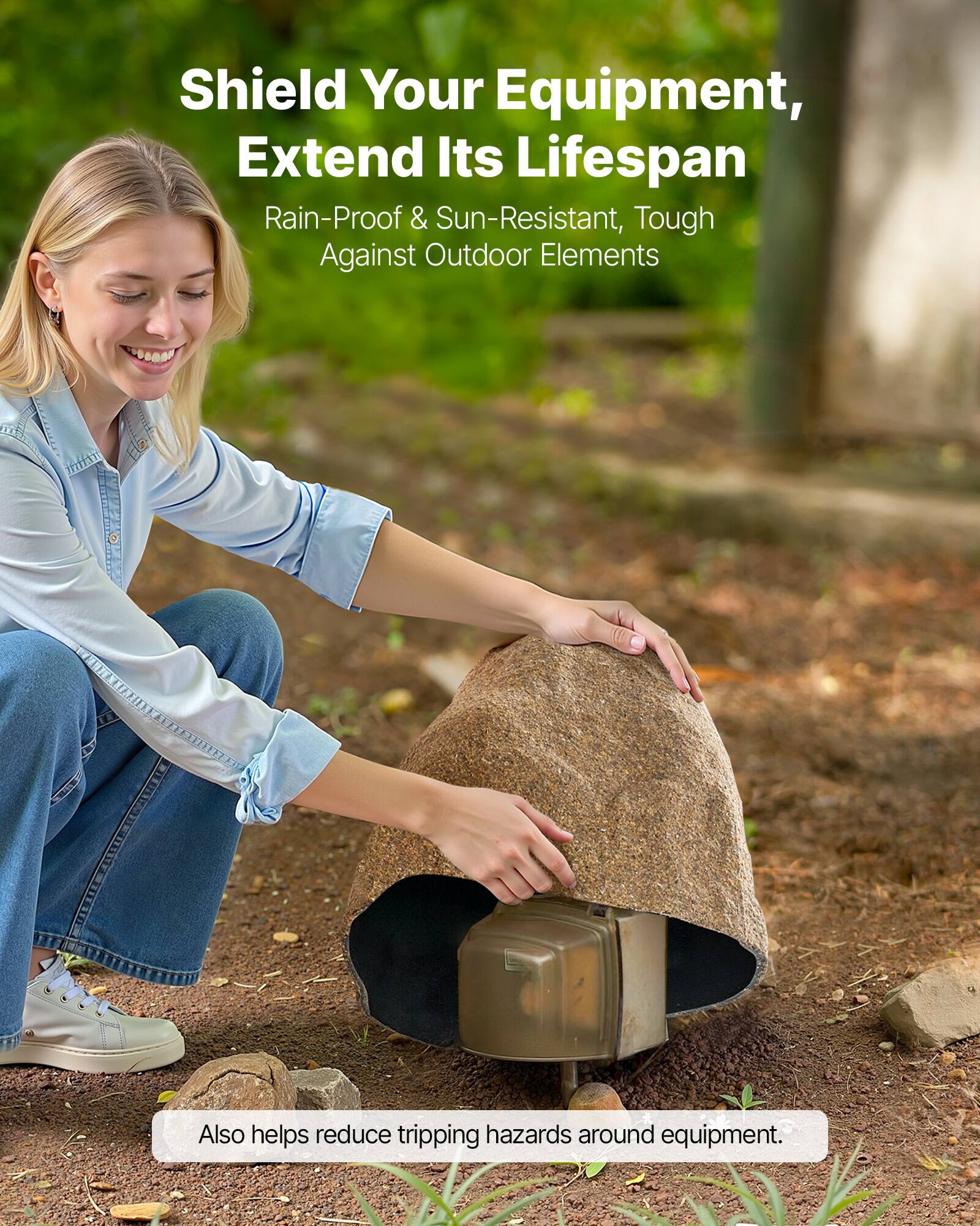 Shield Your Equipment, Extend Its Lifespan  
Rain-Proof & Sun-Resistant, Tough Against Outdoor Elements  
Also helps reduce tripping hazards around equipment.