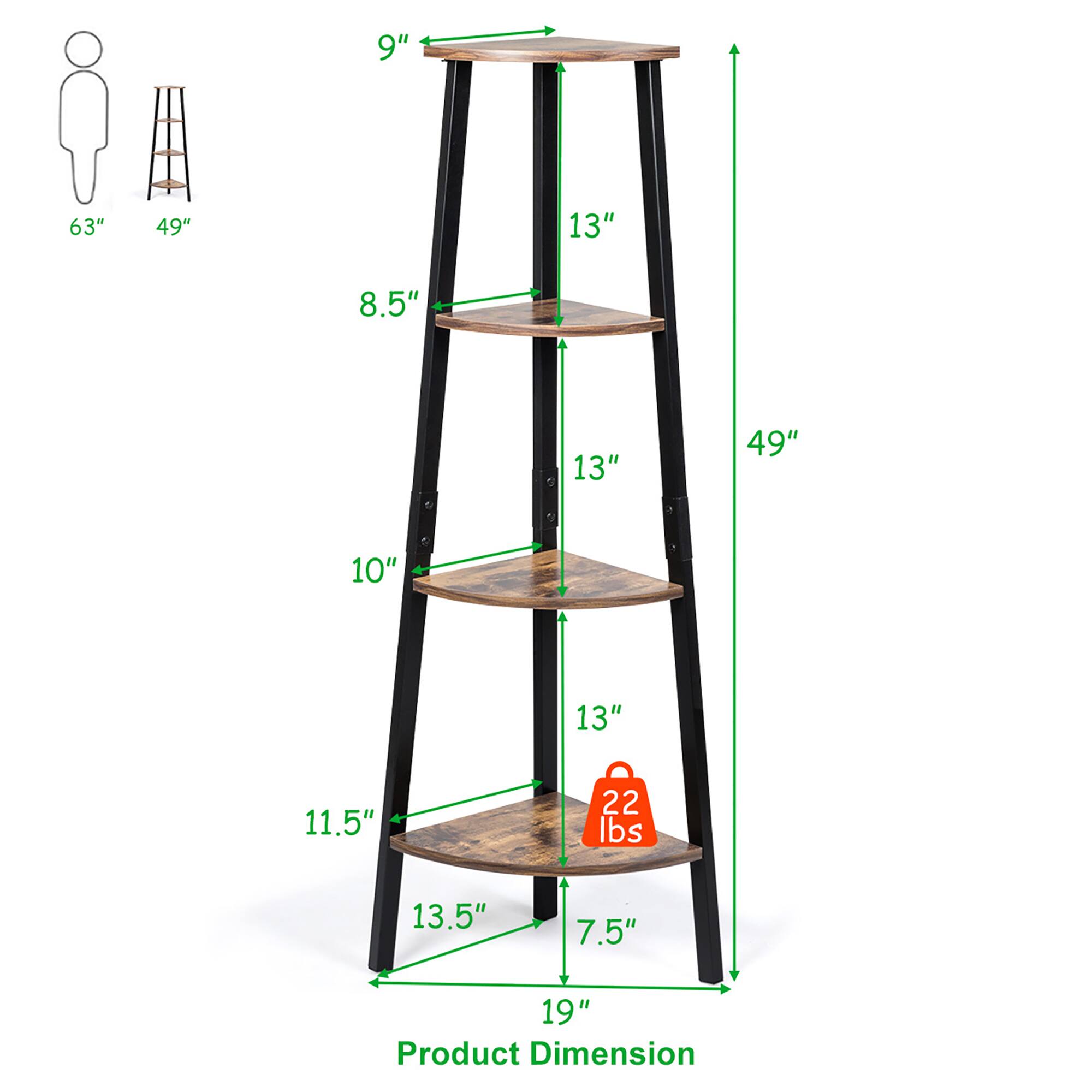 9" 63" 49" 13" 8.5" 13" 49" 10" 13" 11.5" 22 lbs 13.5" 7.5" 19" Product Dimension