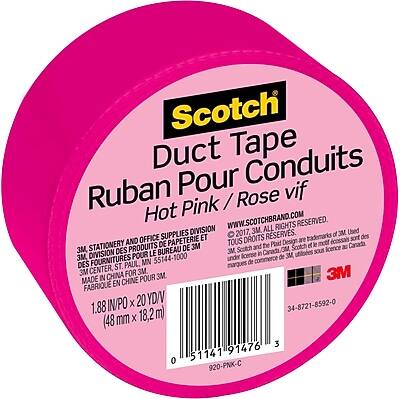 Scotch Duct Tape  
Ruban Pour Conduits  
Hot Pink / Rose vif  

WWW.SCOTCHBRAND.COM  
RESERVED. DIVISION 3M ALL RIGHTS RESERVED.  
DES STATIONNERS ET DE PAPIERIE DE 3M TOUTES DROITS RÉSERVÉS.  

GM STATIONERY AND OFFICE SUPPLIES DIVISION  
DES PRODUITS DE BUREAU ET DE PAPIERIE DE 3M  

CENTER, ST. PAUL, MN 55144-1000  
CENTRE, ST. PAUL, MN 55144-1000  

MADE IN CHINA  
FABRIQUÉ EN CHINE  

1.88 m x 20 YD (48 mm x 18.2 m)  

34-471-6592-0  

920-PNK-C  

514191476  

3