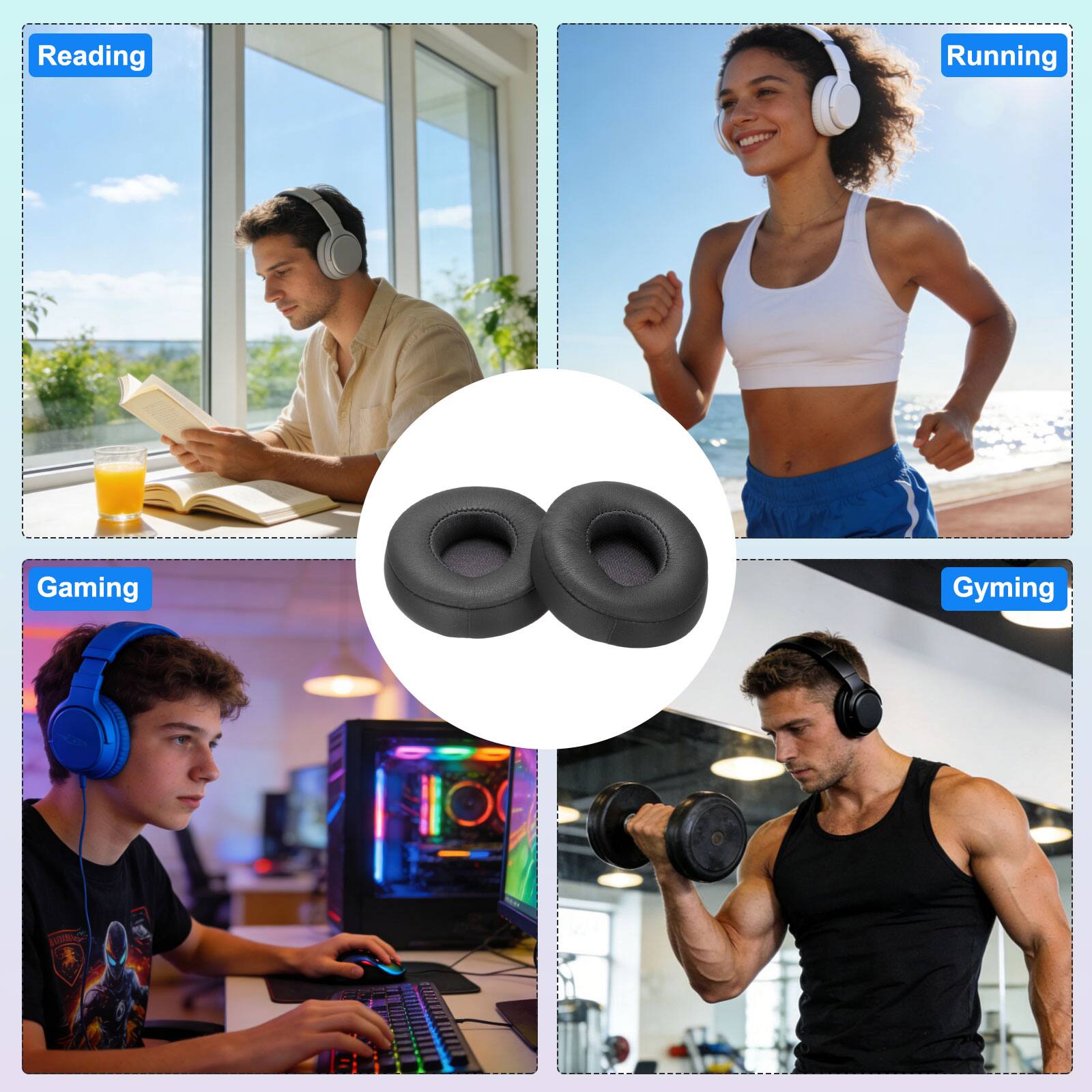 Reading  
Running  
Gaming  
Gyming