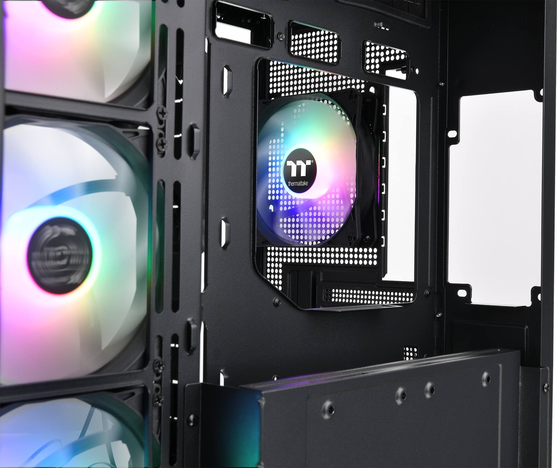 Alt View 23. Thermaltake - View 380 TG ARGB Mid Tower ATX PC Case - Black.