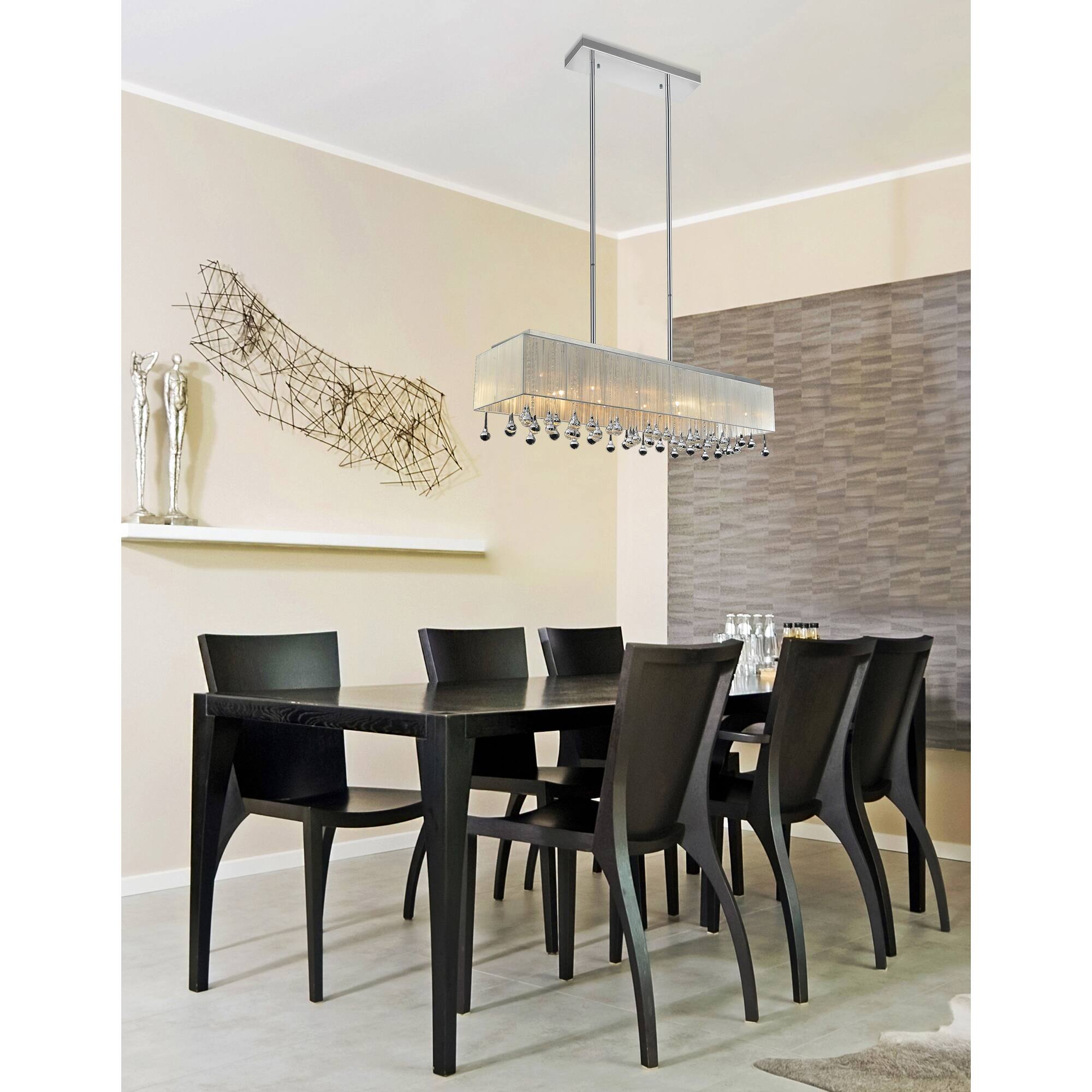 Alt View 2. CWI Lighting - Water Drop 17 Light Drum Shade Chandelier With Chrome Finish - Chrome.