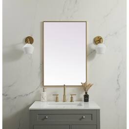 Elegant Decor - Metal Frame Rectangle Mirror 24x36 Inch - Brass