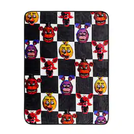 Silver Buffalo - Five Nights At Freddy's Checkerboard Fleece Throw Blanket | 45 x 60 Inches - Multi-Colored