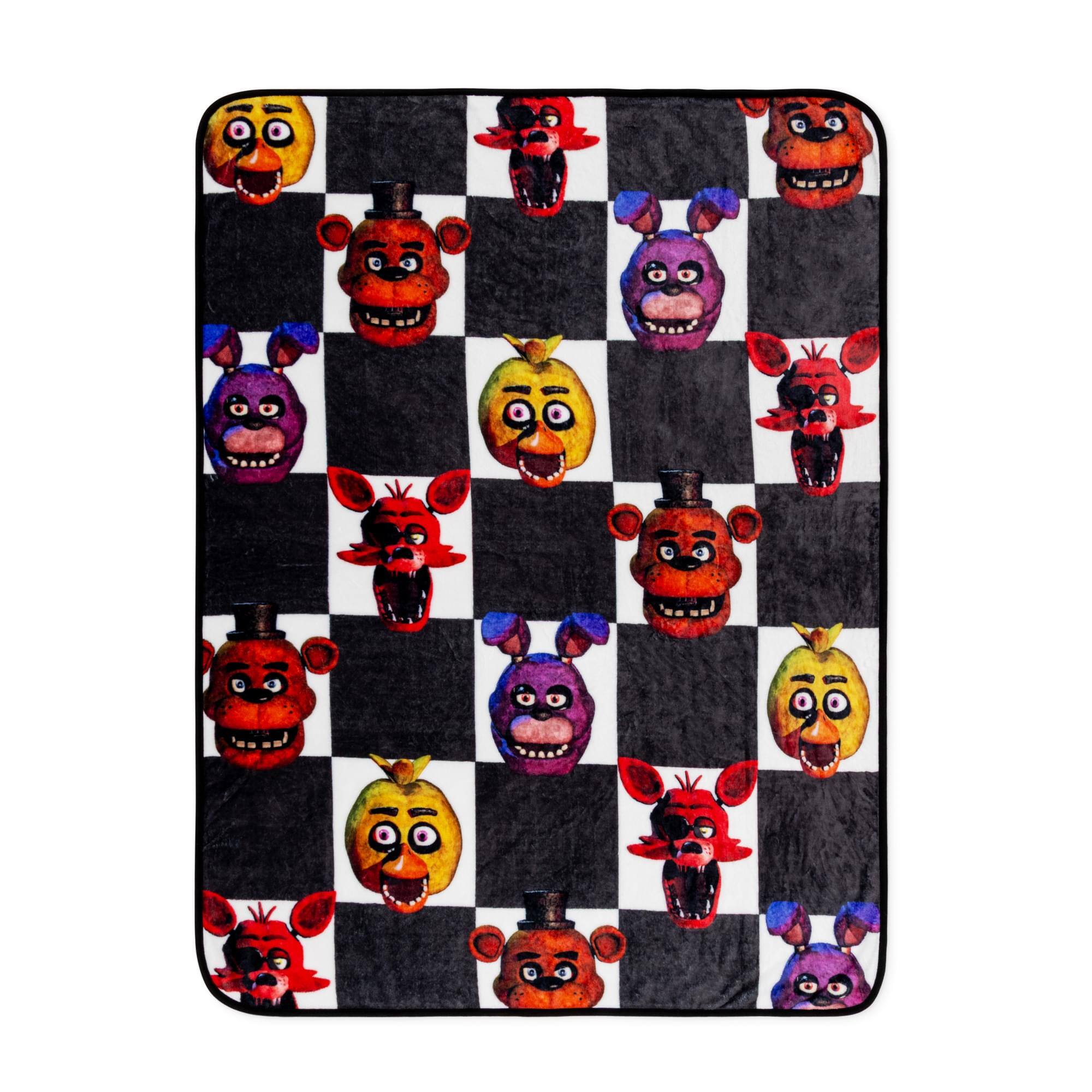 Silver Buffalo - Five Nights At Freddy's Checkerboard Fleece Throw Blanket | 45 x 60 Inches - Multi-Colored