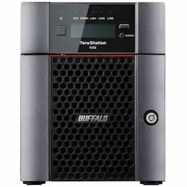Buffalo - TeraStation WS5420DN 4-Bay Windows Server IoT 2025 Desktop NAS 32TB (4x8TB) HDD Included TAA Compliant - Intel - Black