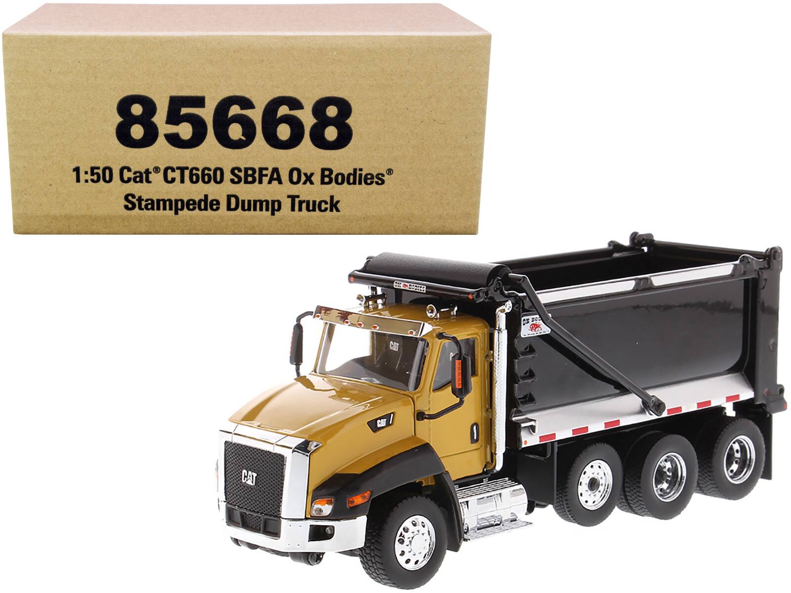 CAT Caterpillar CT660 SBFA with Ox Bodies Stampede Dump Truck Yellow and Black 1/50 Diecast Model by Diecast Masters price history on PriceWatchPro