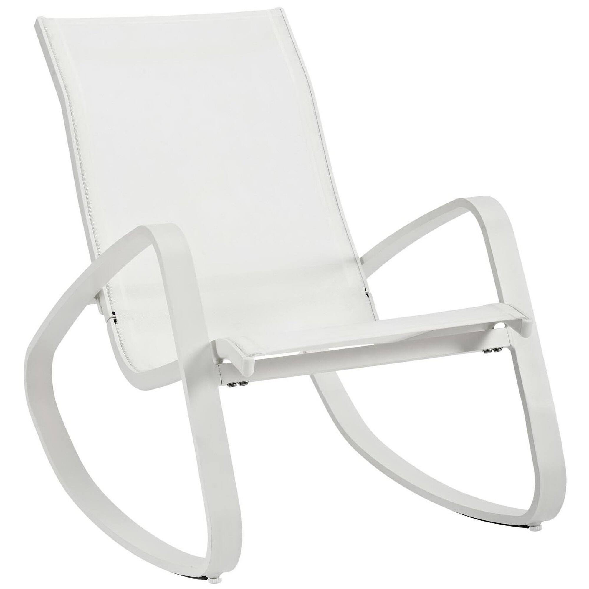 Left. Modway - Traveler Outdoor Patio Mesh Sling Rocking Lounge Chair Set of 2 by Modway - White White.