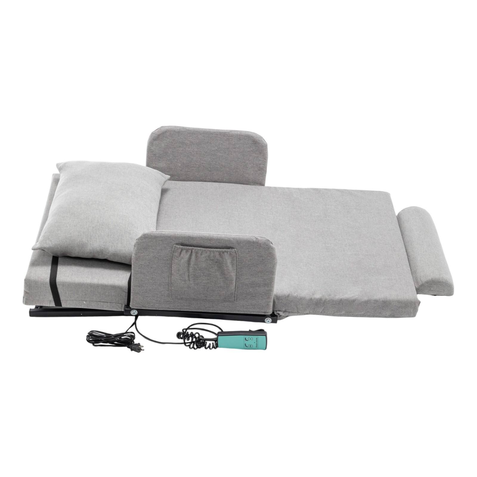 Alt View 9. Ecooso - Electric Adjustable Bed Backrest with Safety Rails, 300 lbs Capacity, 4-68° Lift, Washable Cover, for Elderly, Pregnancy - Grey.