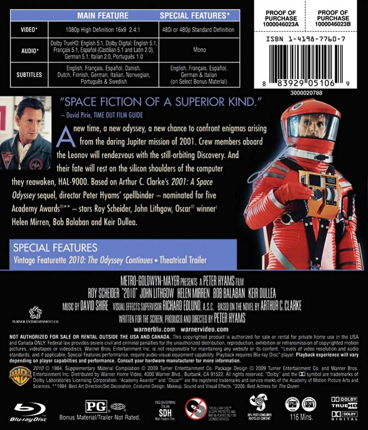 Back. 2010 - The Year We Make Contact [Blu-ray].