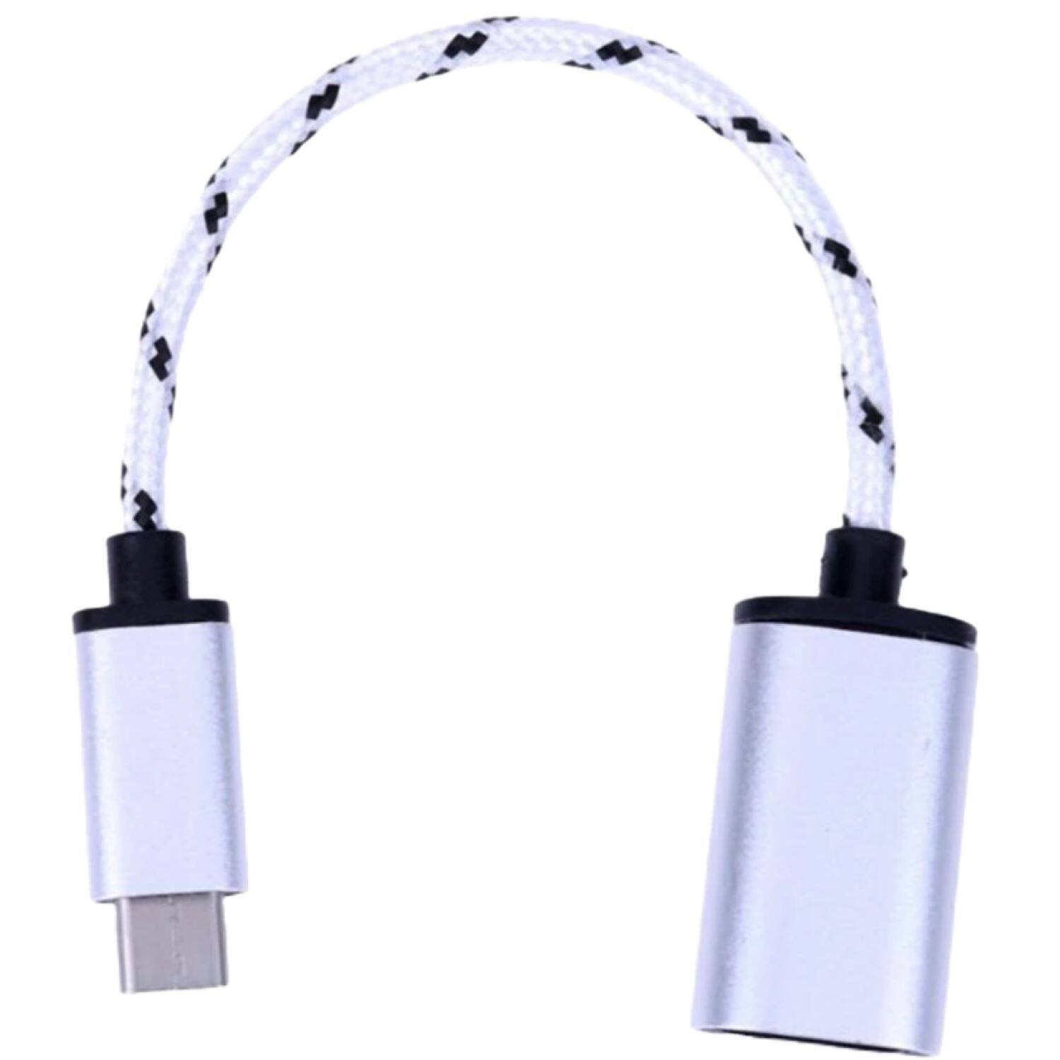 Angle. Sanoxy - Type C USB-C 3.1 Male To USB 3.0 Type A Female OTG Converter Adapter Cord Cable (Silver) - Silver.