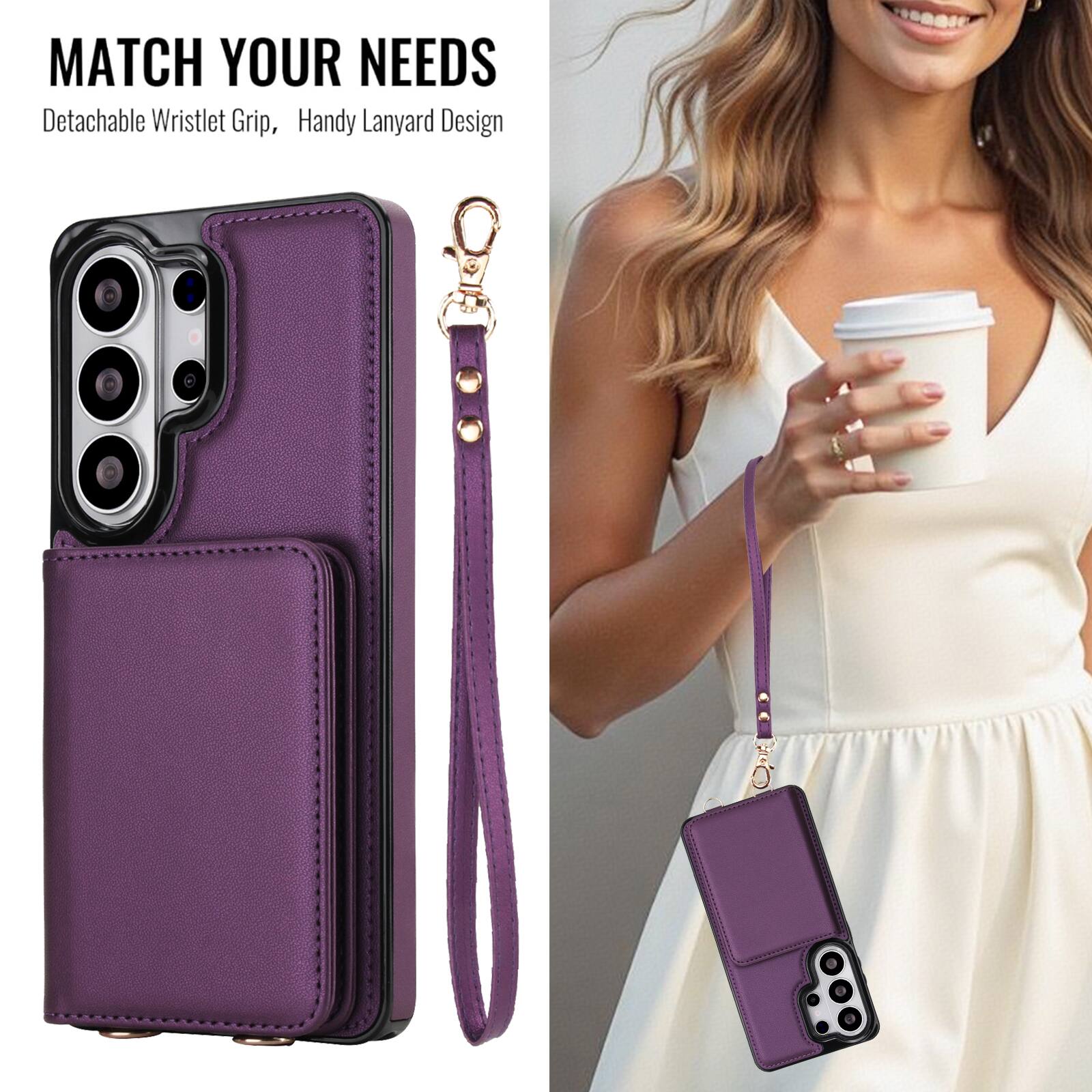 MATCH YOUR NEEDS  
Detachable Wristlet Grip, Handy Lanyard Design