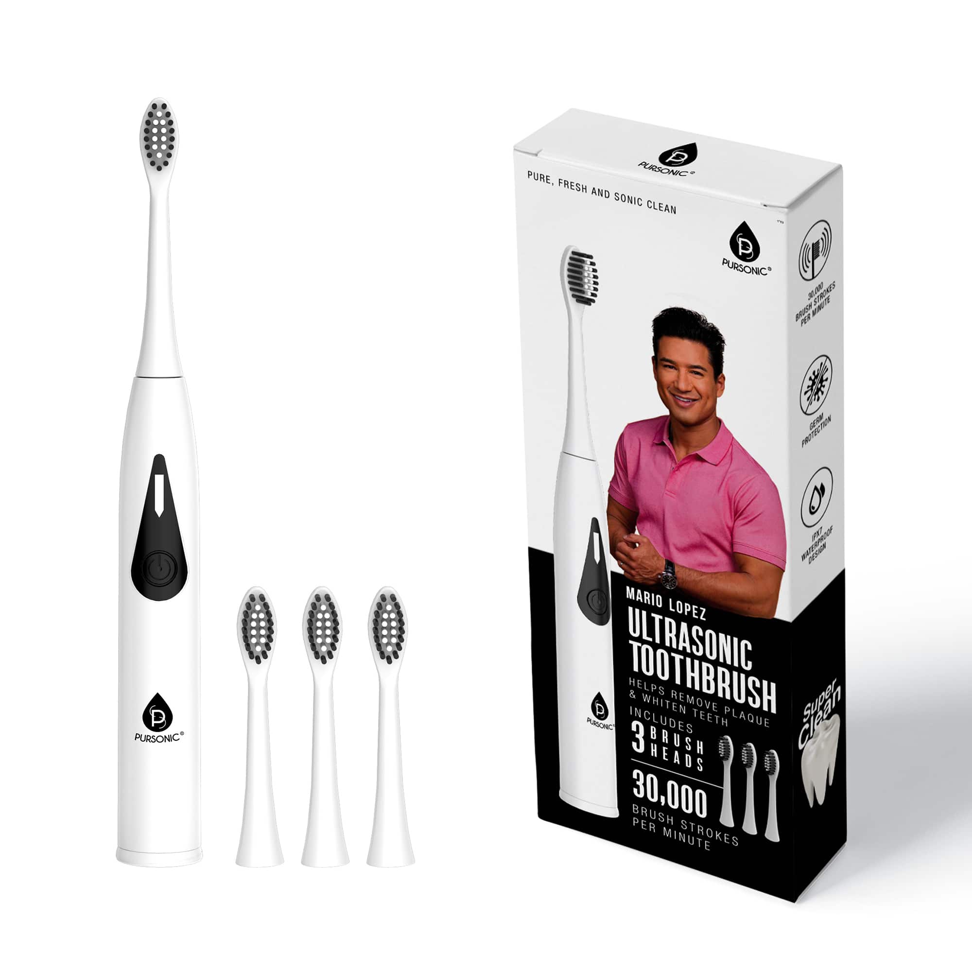 Pursonic Mario Lopez Triple Head Electric Tooth Wizard