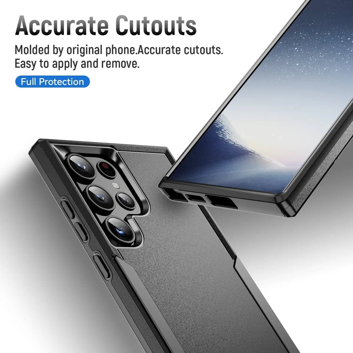 Accurate Cutouts  
Molded by original phone. Accurate cutouts. Easy to apply and remove.  
Full Protection