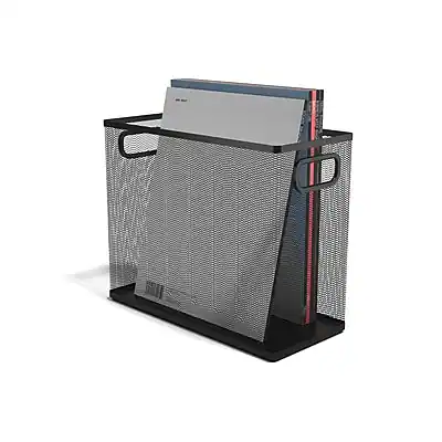 Front. TRU RED - Wire Mesh File Organizer, Matte - Matte Black.