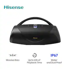 Hisense
- Hisense
- 24h
- IP67
- Massive Bass
- Up to 24h of Playback Time
- Water and Dust Proof