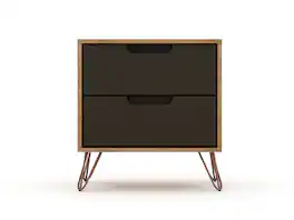 Manhattan Comfort - Rockefeller Mid-Century Modern 20" Nightstand - Gray