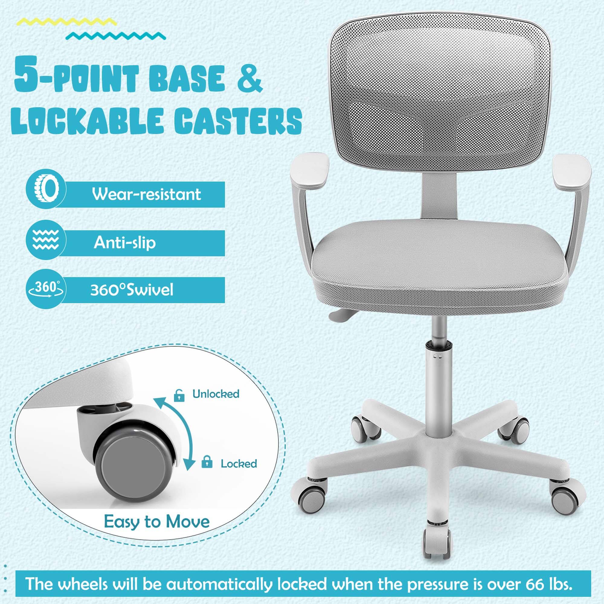 5-POINT BASE & LOCKABLE CASTERS
Wear-resistant
Anti-slip
360° Swivel
Unlocked
Locked
Easy to Move
The wheels will be automatically locked when the pressure is over 66 lbs.