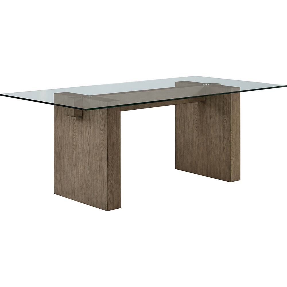 Front. Elements - Conner Table Base - Natural Oak.