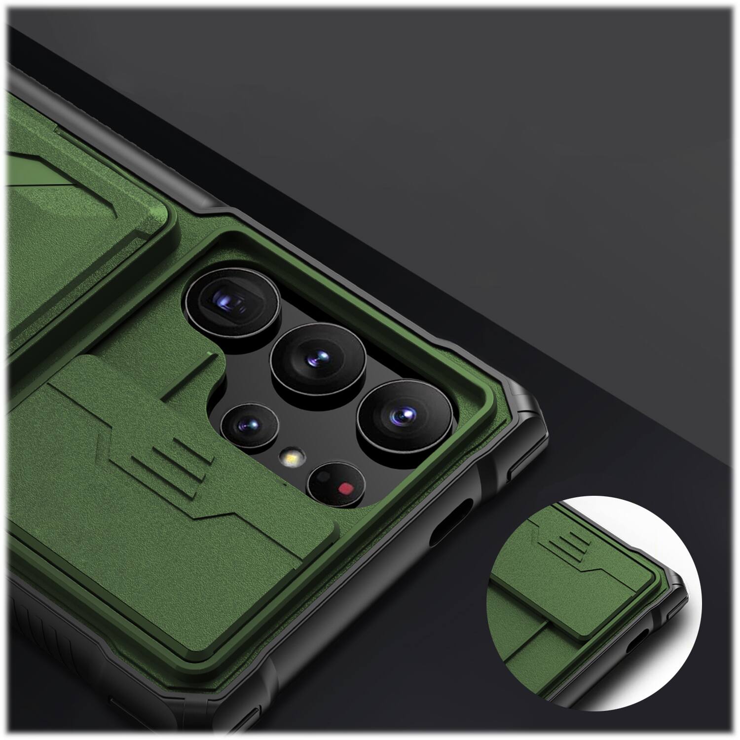 Alt View 12. SaharaCase - ArmorElite Wallet Case for Samsung Galaxy S24 Ultra - Military Green.