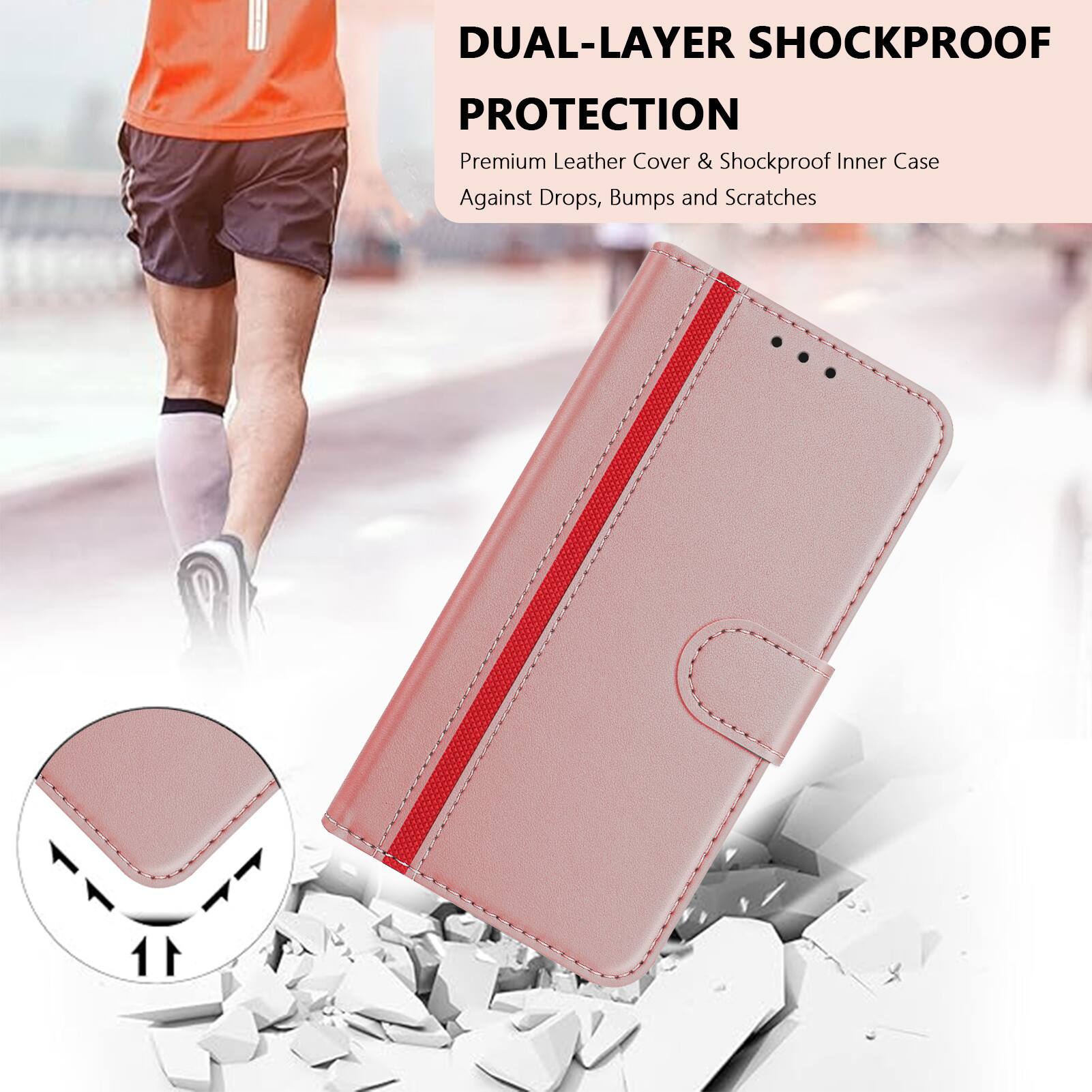 DUAL-LAYER SHOCKPROOF PROTECTION

Premium Leather Cover & Shockproof Inner Case

Against Drops, Bumps and Scratches