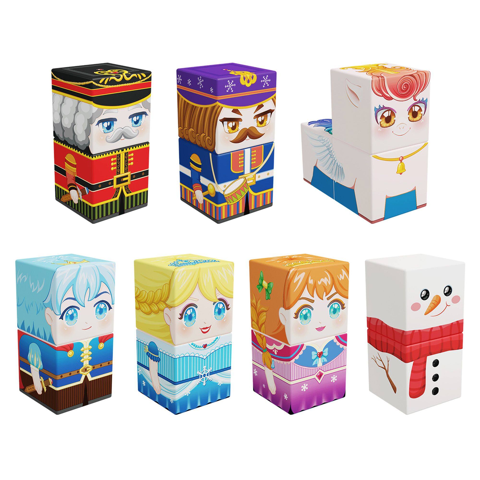 Alt View 4. PicassoTiles - Magnet Cube Winter Ice Castle Building Block Set, 72PCS STEM Educational Toy for Kids.