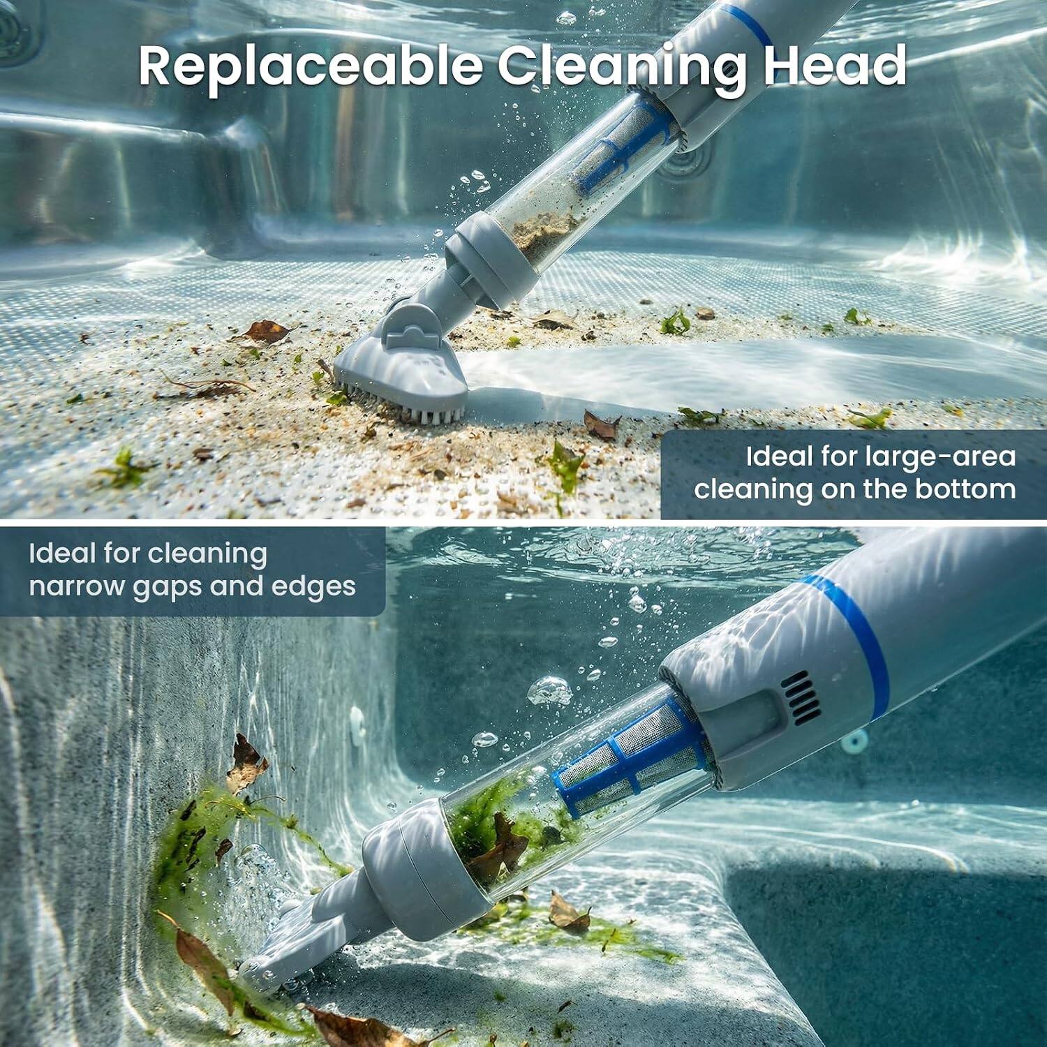 Replaceable Cleaning Head

Ideal for large-area cleaning on the bottom

Ideal for cleaning narrow gaps and edges