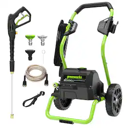 Greenworks - 2000 Max PSI, 1.1 GPM (13 Amp) Electric Pressure Washer GPW2000-1RG - Green