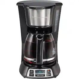 Hamilton Beach - 12-Cup Programmable Coffee Maker - Stainless Steel Accents - Black