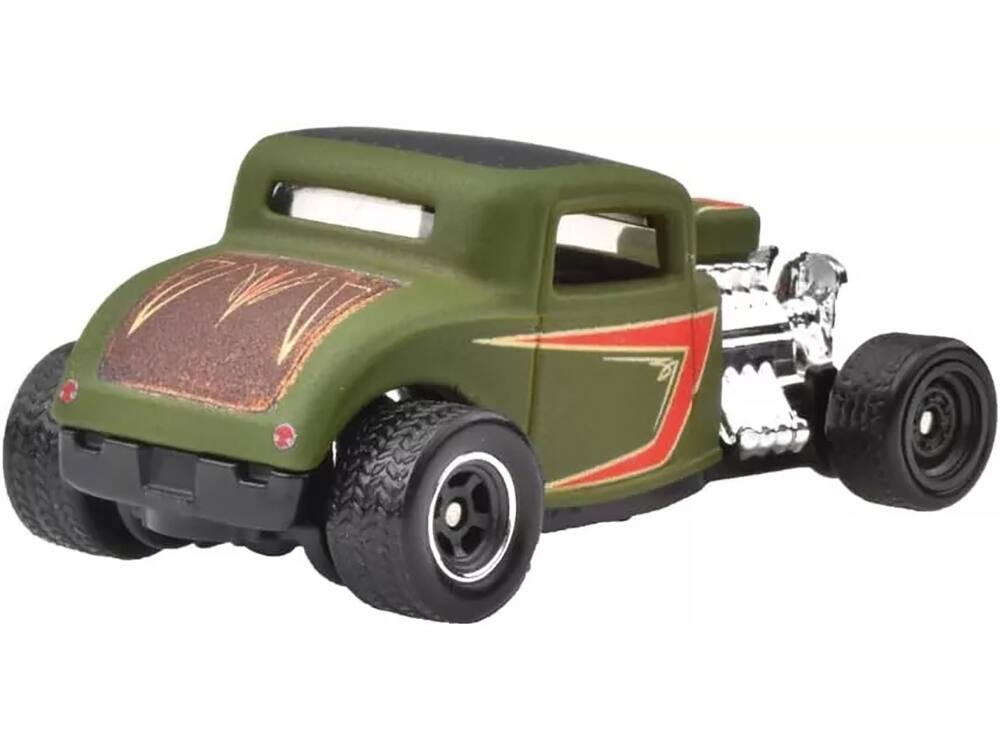 Left. Hot Wheels - 1932 Ford Hot Rod Matt Green with Graphics "Boulevard" Series Diecast Model Car by Hot Wheels - Matt Green.