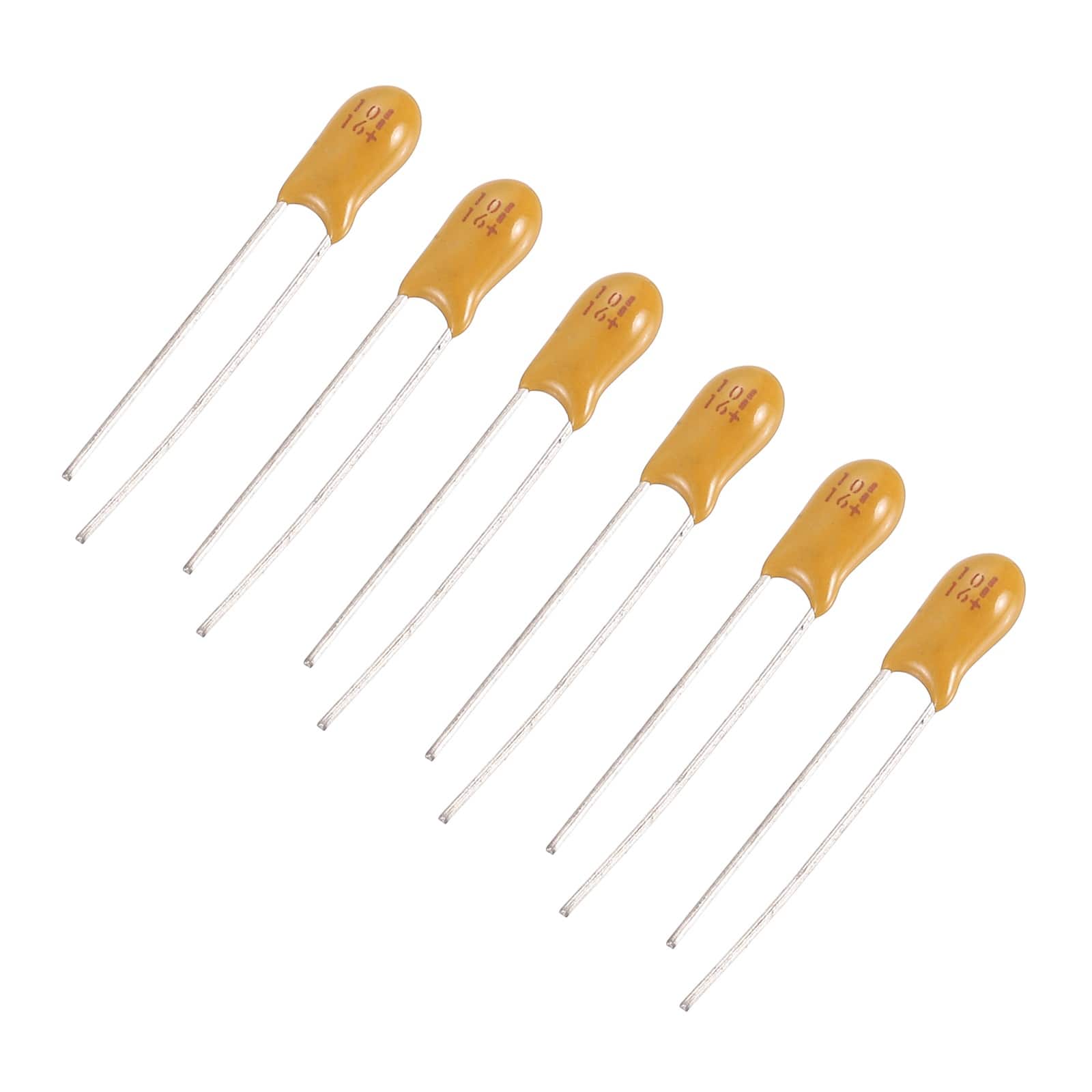 Unique Bargains - Tantalum Capacitor 10uF 16V Yellow Radial Dipped, for Circuit Boards/DIY/Computer, 6pcs - Orange price history on PriceWatchPro