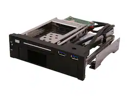 Syba - 5.25" Dual Bay Mobile Rack for both 2.5" and 3.25" SATA HDD, Plus 2 USB 3.0 Ports