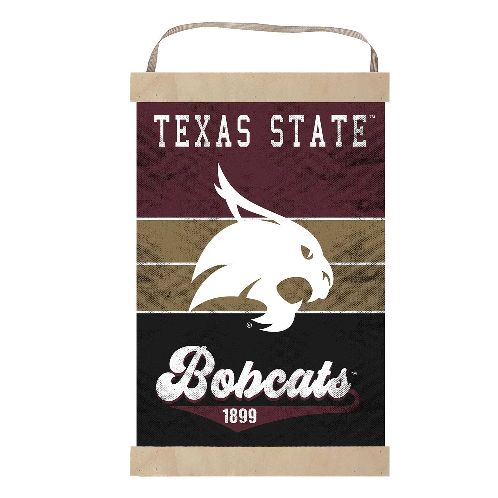 Texas State Bobcats Reversible Retro Logo Banner Sign