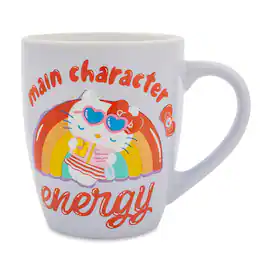 Silver Buffalo - Sanrio Hello Kitty "Main Character Energy" Curved Latte Mug | Hold 25 Ounces - Purple