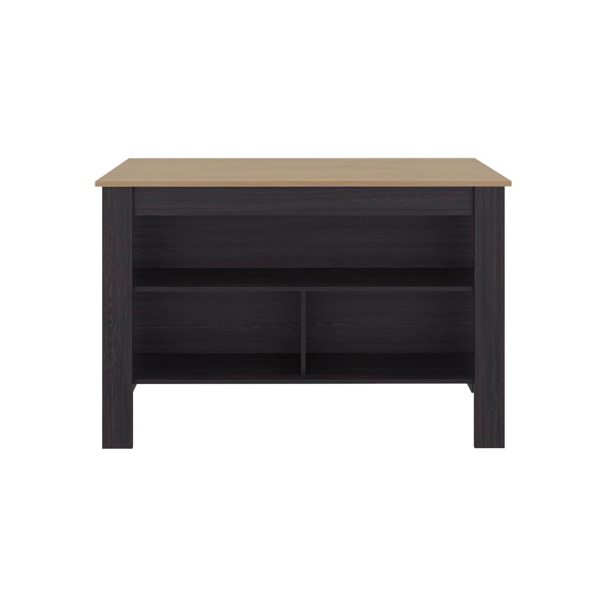 Alt View 2. Loheer - Loheer dark brown kitchen island freestanding meal prep workstation - Dark Brown.