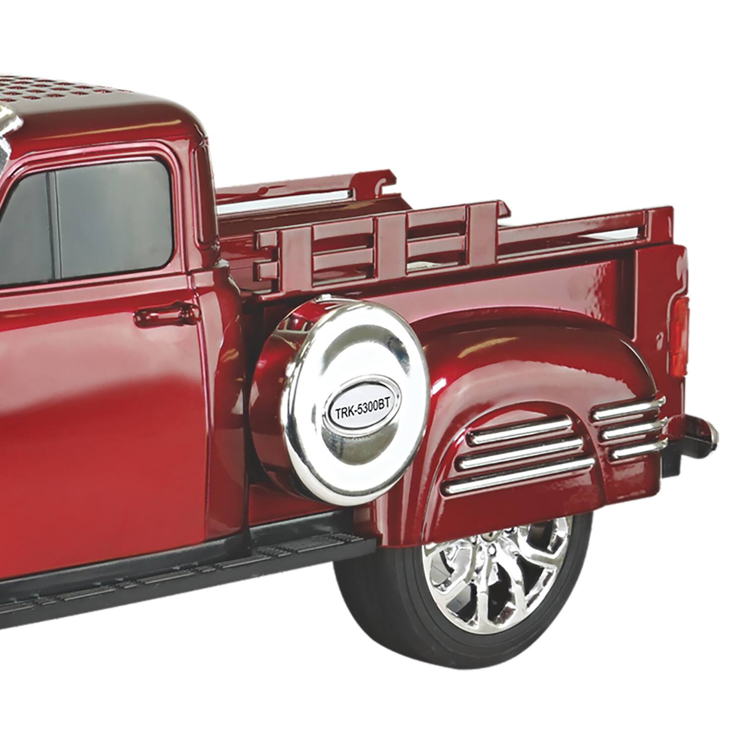 Left. AudioBox - Retro Ride 10-Watt RMS Bluetooth Rechargeable Truck Speaker with FM Radio - Red.
