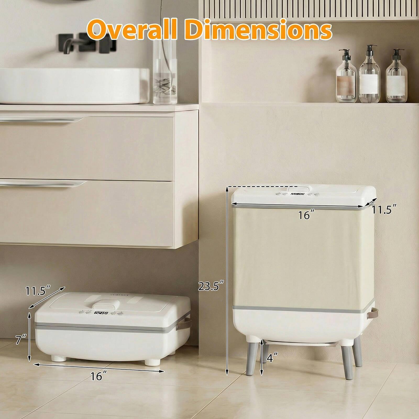 Overall Dimensions: 16" x 11.5" x 11.5" x 23.5" x 7" x 16" x 4"