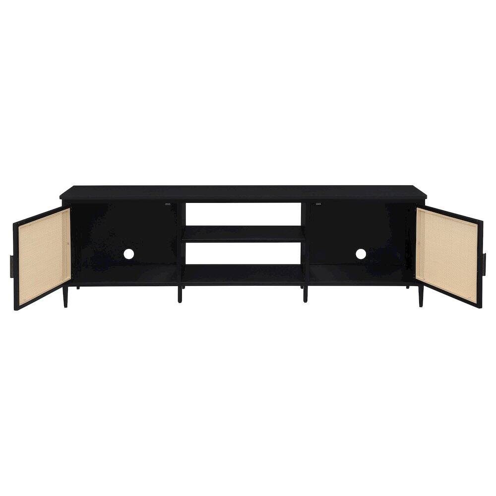 Alt View 4. Coaster Co. of America - Amherst 2-door 70-inch Metal TV Stand Media Console Black - Black.