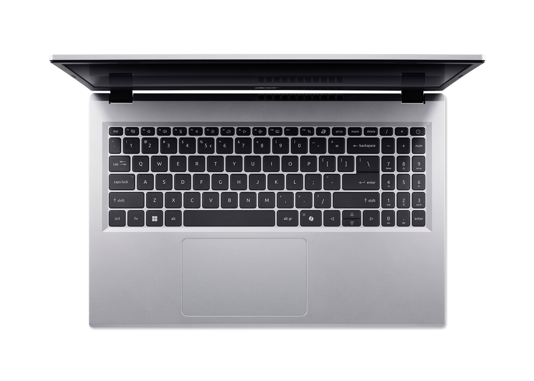 Sure, here is the corrected and grouped text from the image:

- esc
- 1 2 3 4 5 6 7 8 9 0 - = backspace
- tab Q W E R T Y U I O P [ ] \ enter
- caps lock A S D F G H J K L ; ' enter
- shift Z X C V B N M , . / shift
- fn ctrl alt spacebar alt gr

- insert delete / * num
- backspace - + num
- 7 8 9 - / num
- 4 5 6 * num
- 1 2 3 - num
- 0 . enter

- esc
- 1 2 3
- 4 5 6
- 7 8 9
- 0 . enter

- shift
- alt
- ctrl