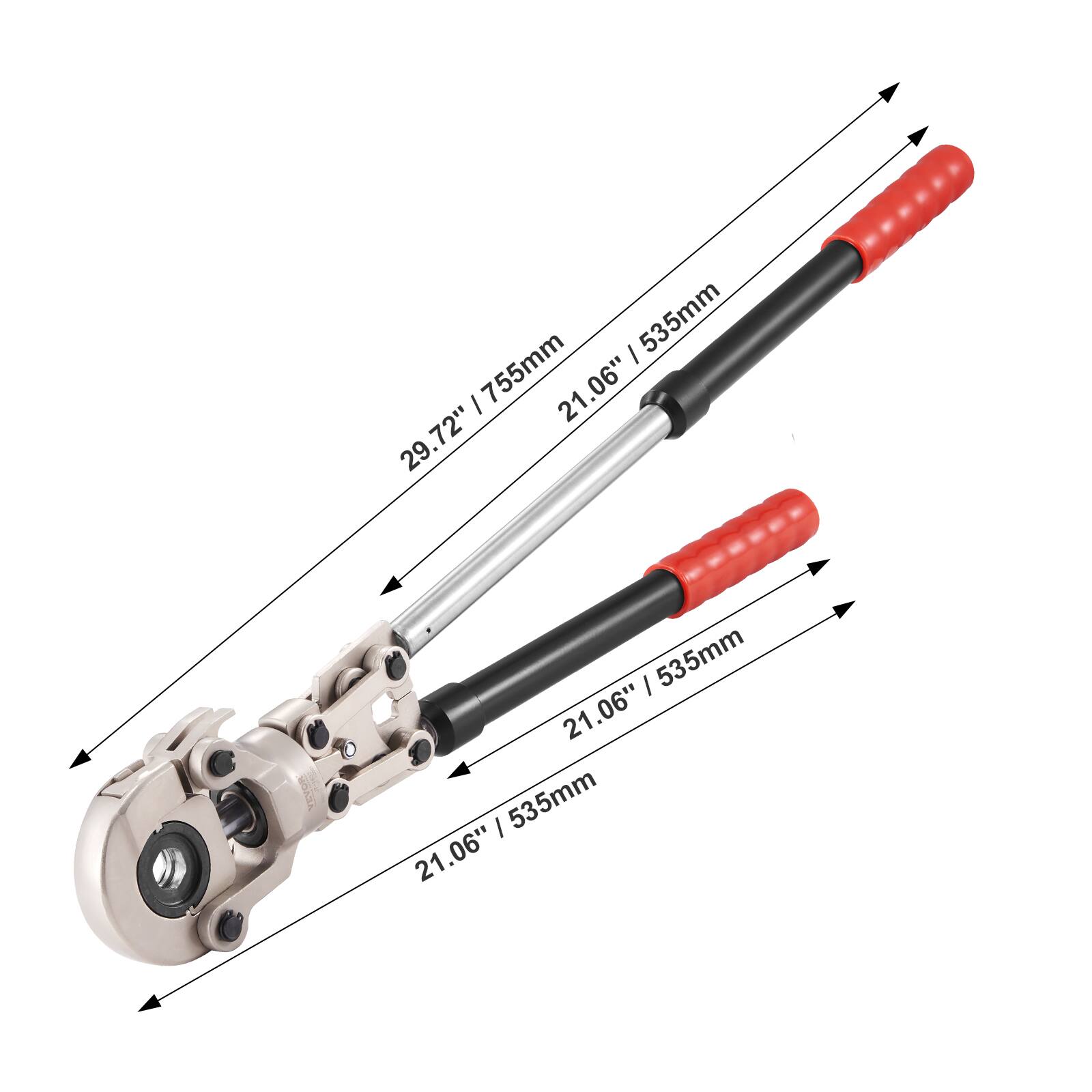 I 535mm 29.72" / 755mm I 755mm 21.06" 21 29.72" I 535mm 21.06" - 535mm 21.06"

Corrected:

29.72" / 755mm  
21.06" / 535mm  
21.06" / 535mm