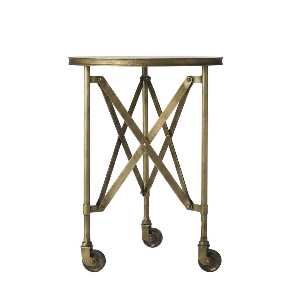 Left. Starlight Canyon Home - Round Industrial Side Table - Gold.