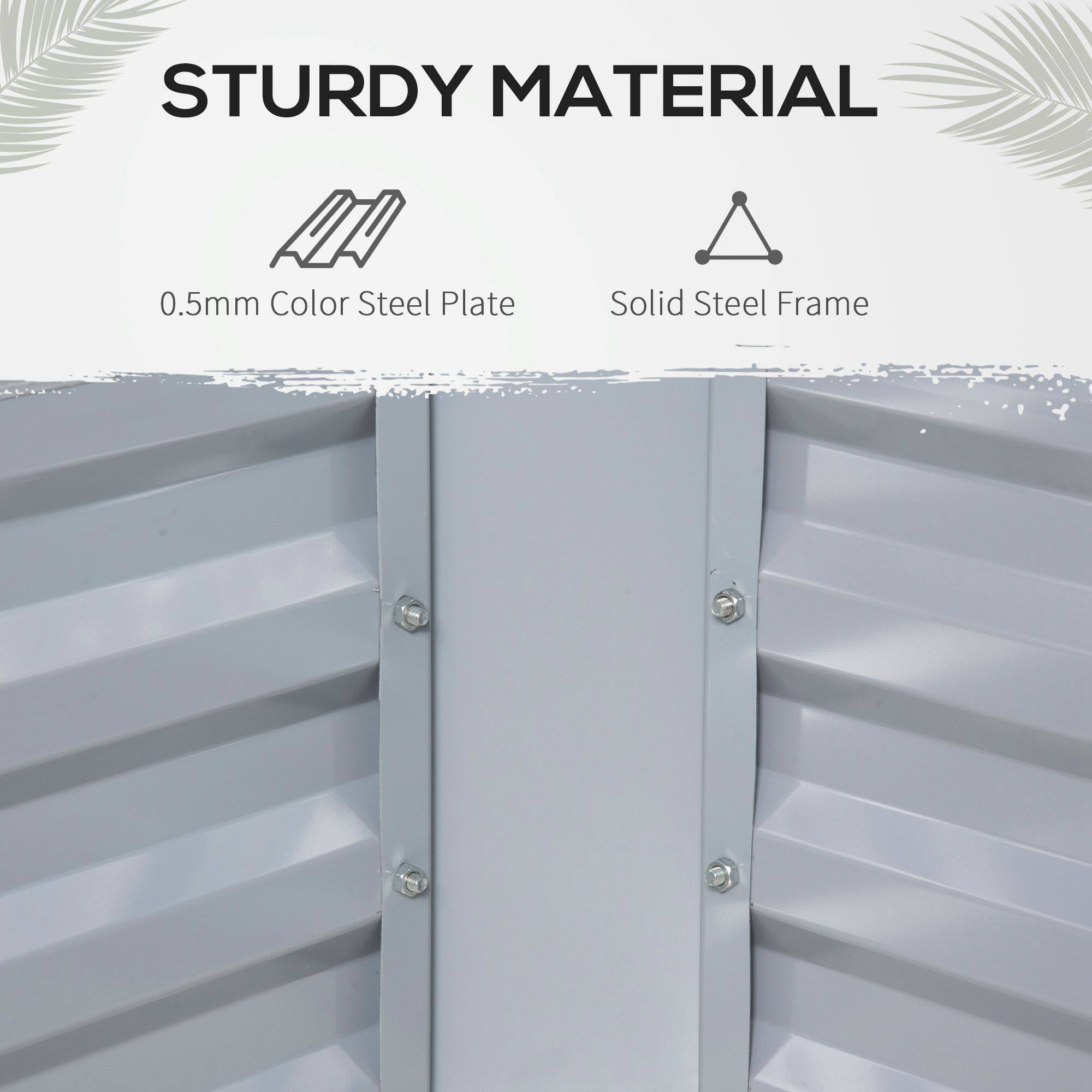 STURDY MATERIAL

- 0.5mm Color Steel Plate
- Solid Steel Frame