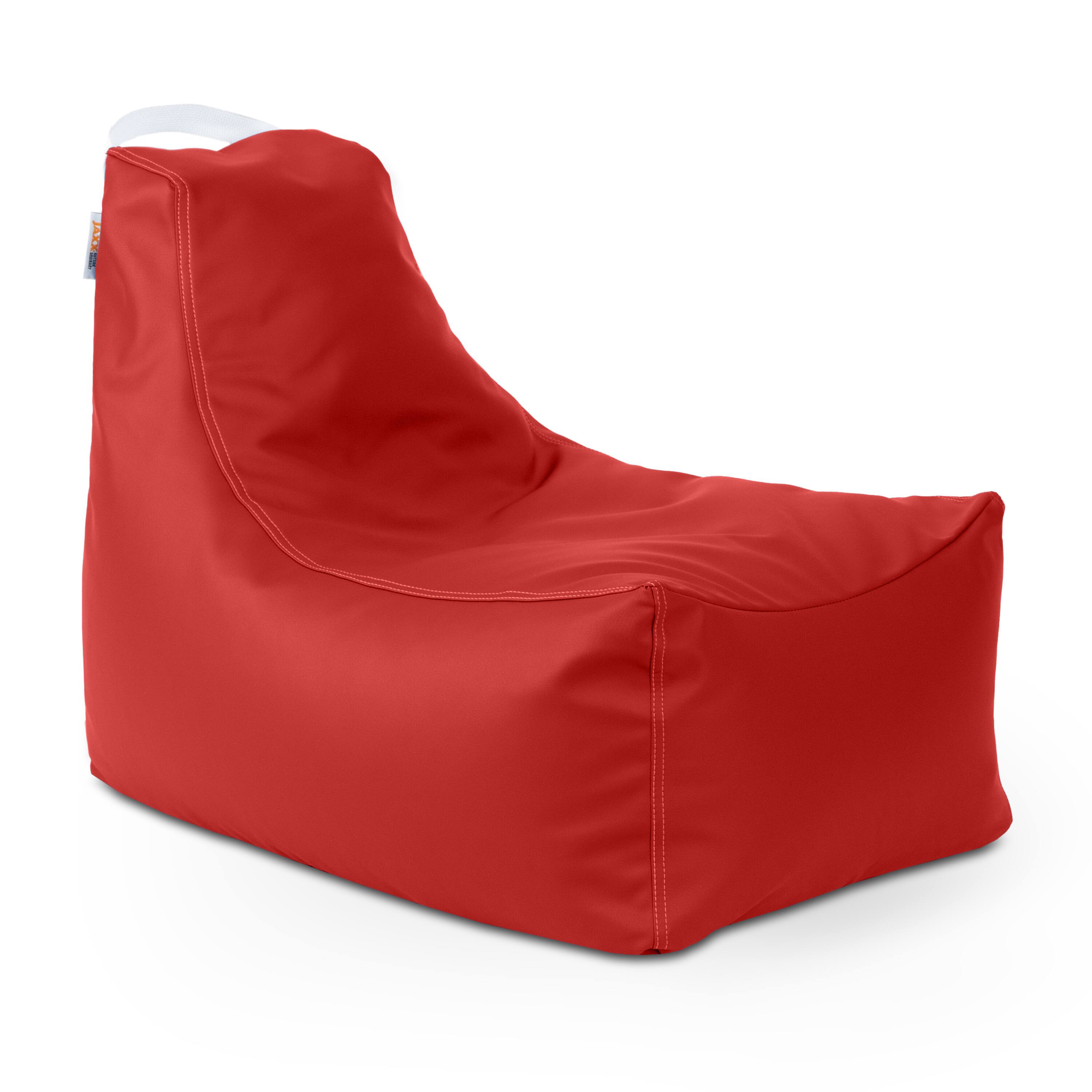 Back. Jaxx - Jaxx Pezzi Jr Kids Classroom Bean Bag Chair, Premium Vinyl, Red - Red.