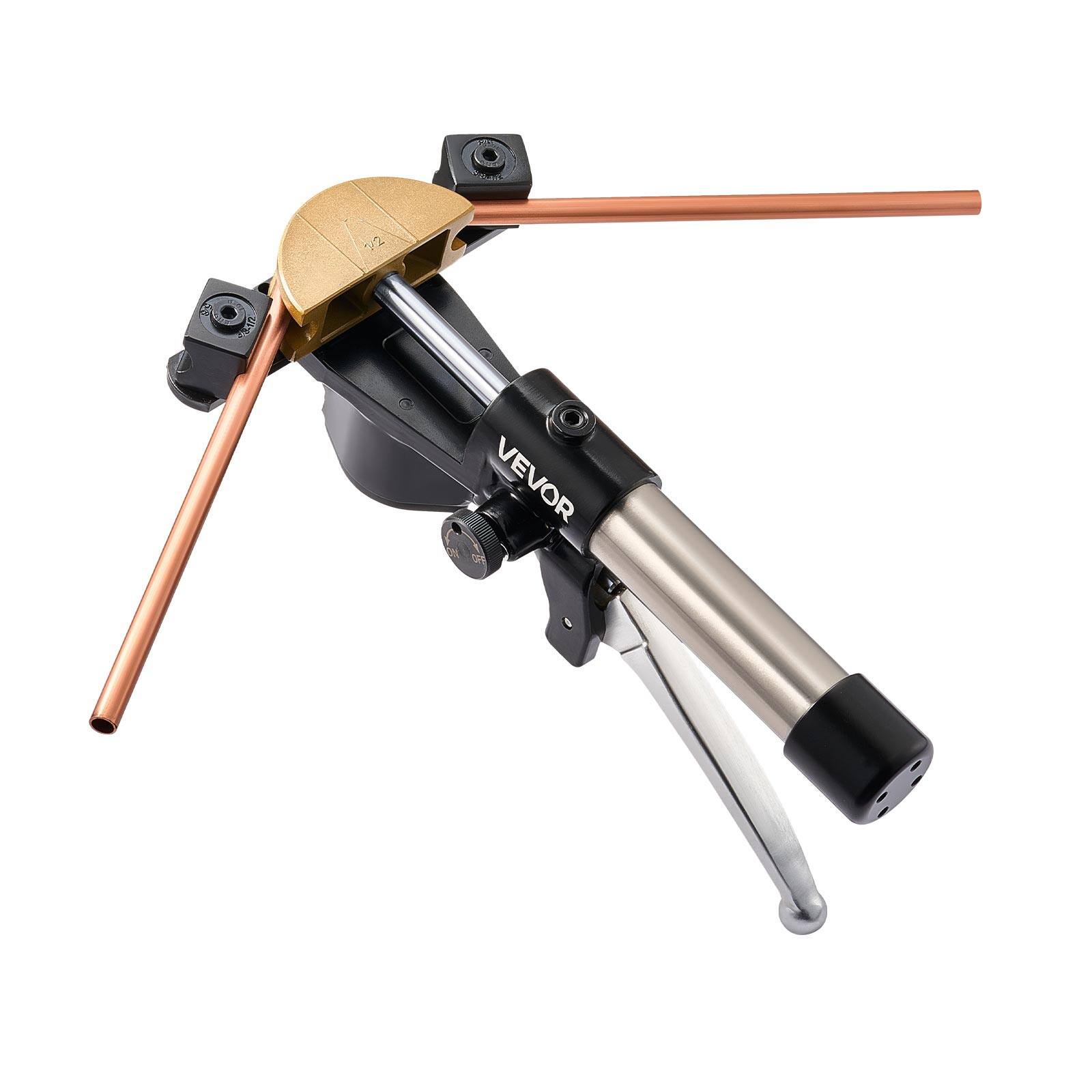 Alt View 5. VEVOR - Hydraulic Tubing Bender Kit, 1/4 to 7/8 Inch, Copper Tube Pipe Bender, Forward/Reverse HVAC Bending Tool - Black.