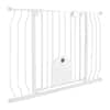 Front. VEVOR - Baby Gate for Stairs, 29.5-43 in Adjustable Width, Baby Gate with Adjustable Cat Door, with Pressure Mount Kit - White.